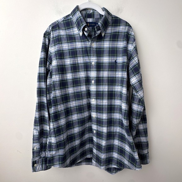 Ralph Lauren Other - Ralph Lauren Button Down Shirt Mens Medium Navy Blue White Tartan Plaid Preppy